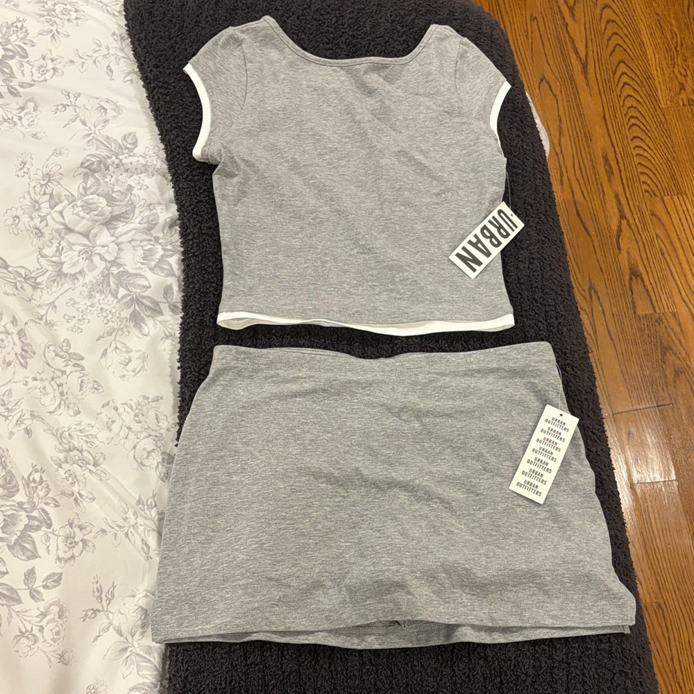 Urban Outfitters Heather Gray Skirt Set